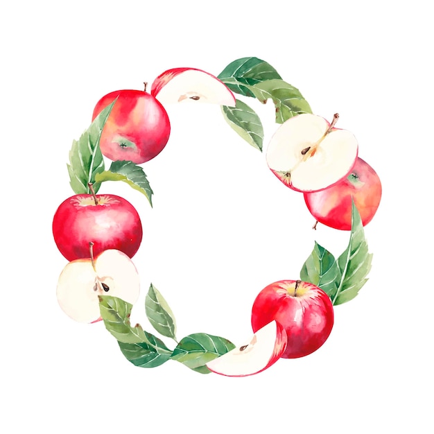 Vector apple wreath