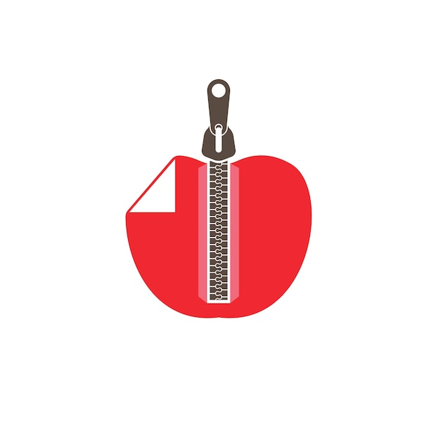 Apple zipper file document icon vector app concept web