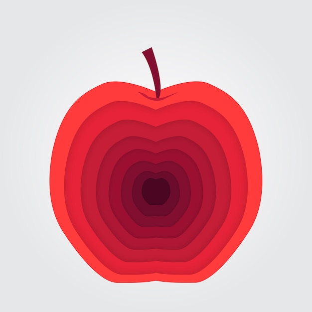 Vector apple zooming in perspective