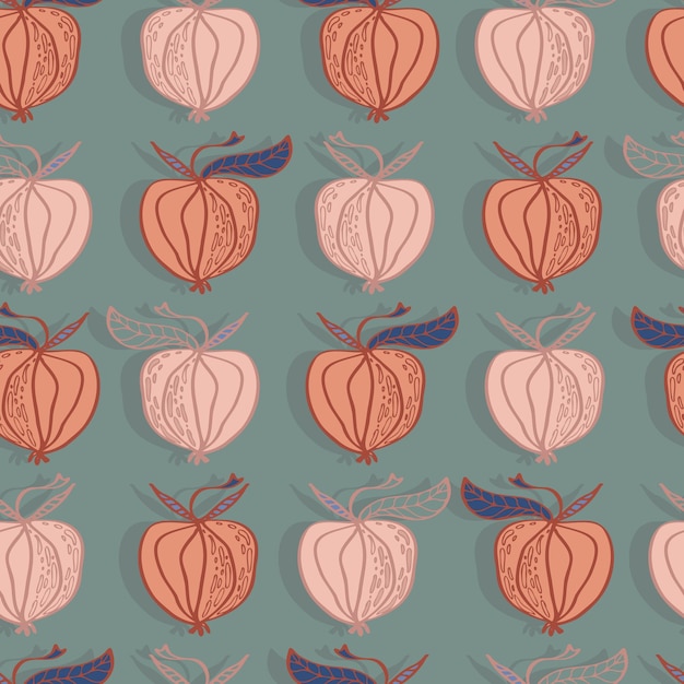 Apples fruit vector seamless pattern