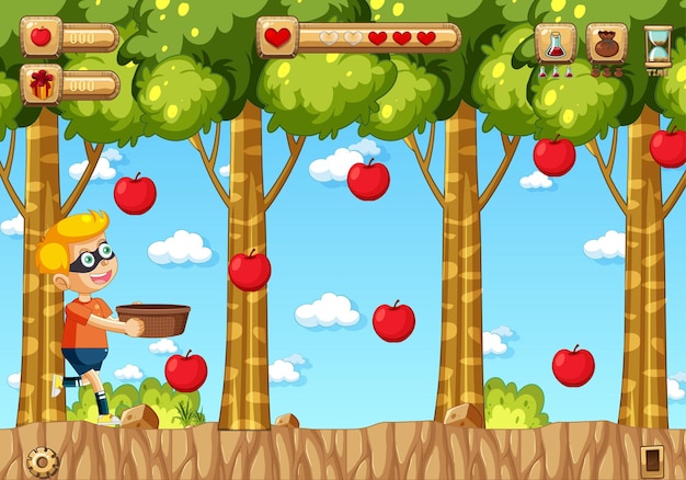 Apples platformer-spelsjabloon verzamelen