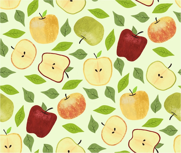 Vector apples seamless pattern