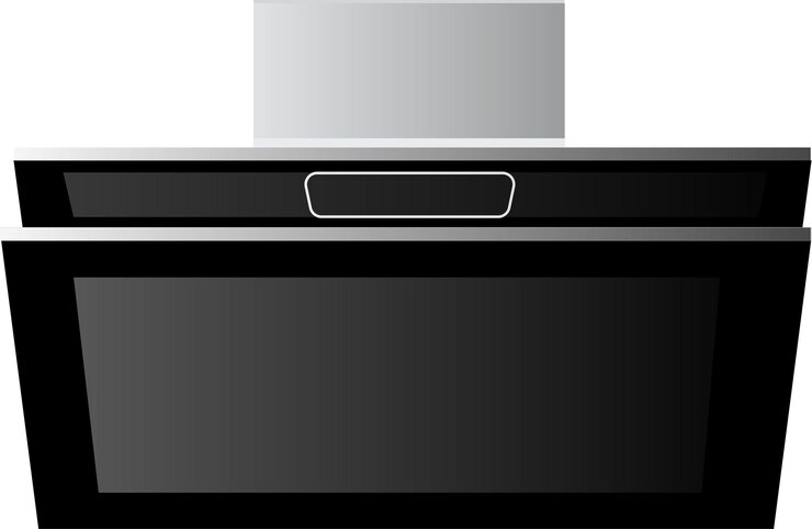 Vector appliances. modern kitchen hood in black color. vector image on a white background.