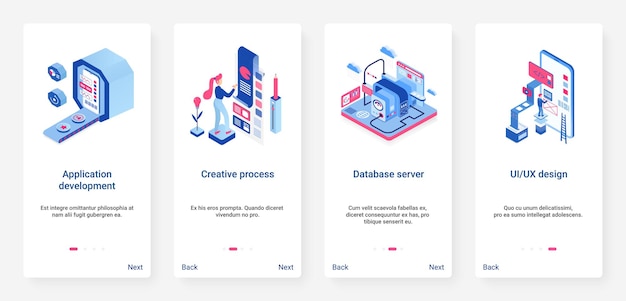 Application creative development ux ui onboarding mobile app