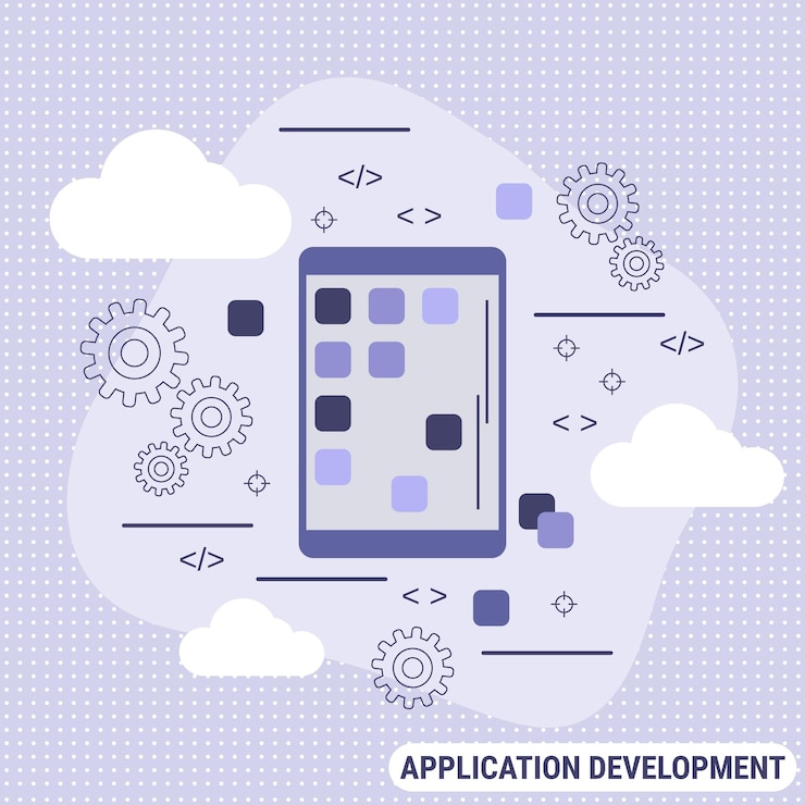 Vector application development vector concept illustration