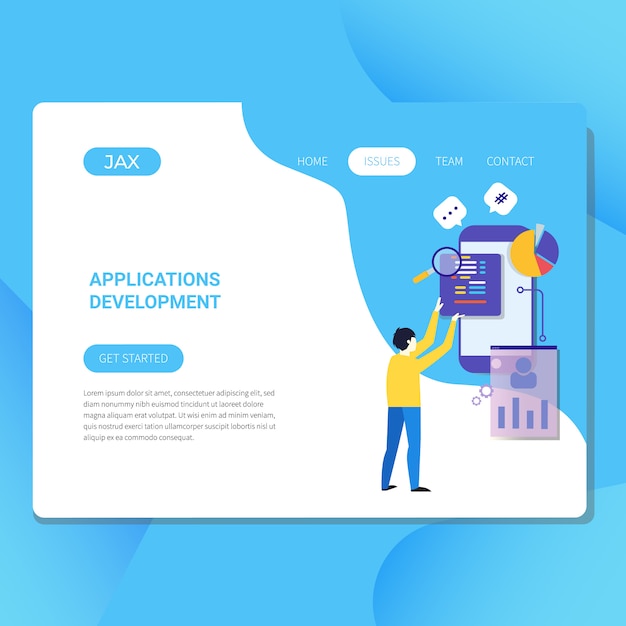 Applications development illustration for website