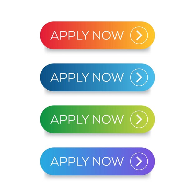 Vector apply now button set vector or apply now call to action button