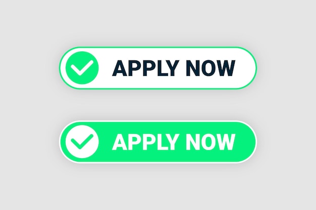 Vector apply now buttons for design web services application or websites