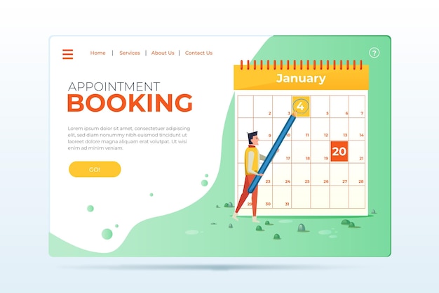 appointment booking landing page template