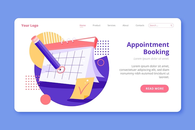 Vector appointment booking landing page