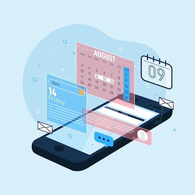 Vettore prenotazione di appuntamenti con smartphone