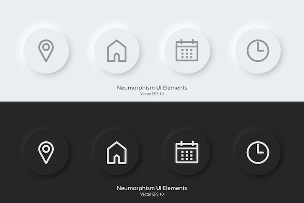 3D ネオモルフィズム ウェブサイトのデザインスタイル インターフェースとモバイルアプリの UI UX