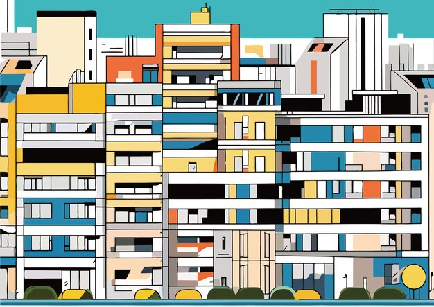 Vector appropriate illustrations for urban architecture