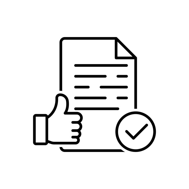 Vector approval icon document accredited authorized agreement thin line symbol for web and mobile phone on white backgroundweb