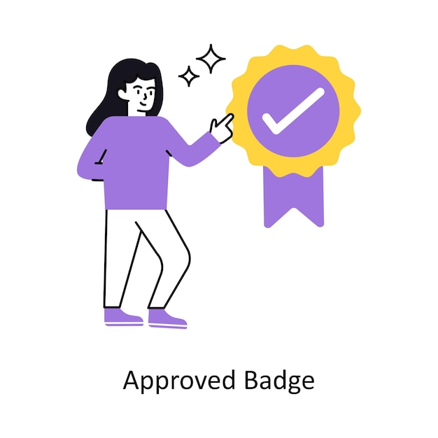 Approved Badge Concept vector illustration isolated on white Background