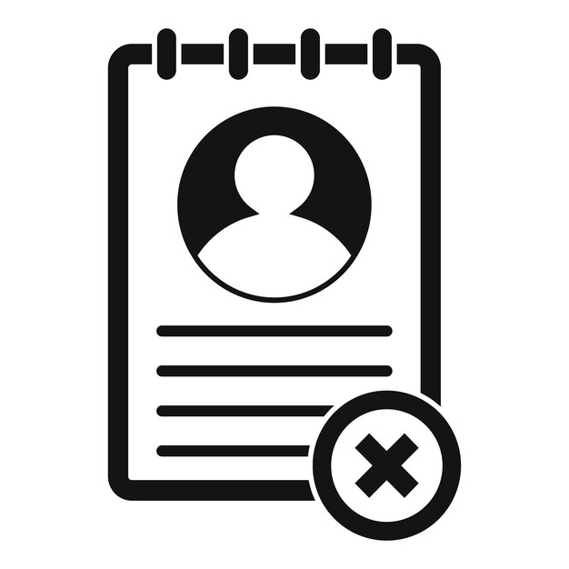 not approved cv icon simple illustration of not approved cv vector icon for web design isolated on white background