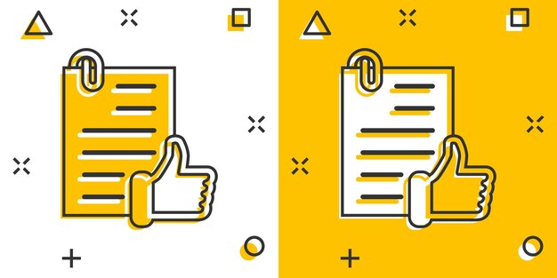 Icona del documento approvato in stile fumetto autorizza l'illustrazione vettoriale dei cartoni animati su sfondo bianco isolato contrassegno di spunta dell'accordo effetto splash concept aziendale