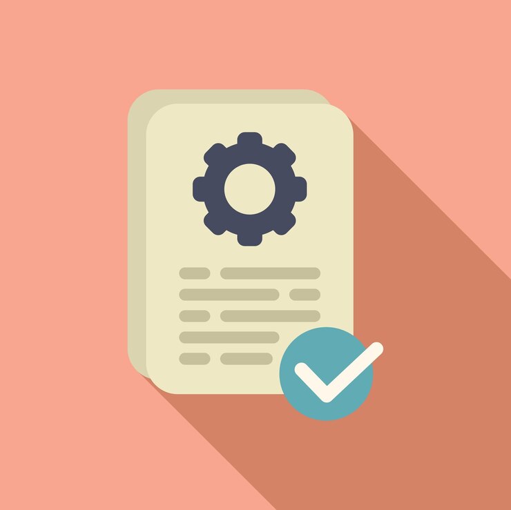 Vector approved document icon flat vector legal consumer search