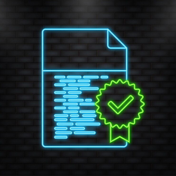 Vector approved document with checklist document with red and green stamps