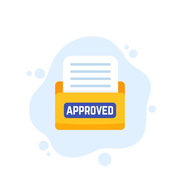 Approved documents, folder vector icon