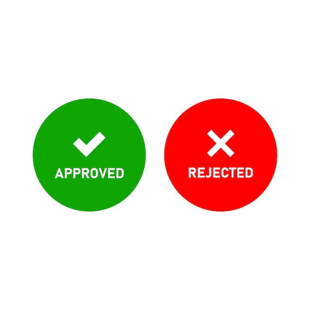 approved and rejected vector withcircle stamp design