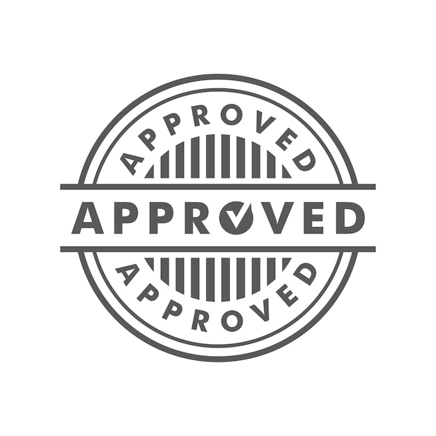 Vector approved stamp badge rubber icon vector design