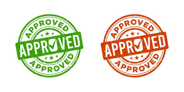 Vector approved stamp design element suitable for websites print design or app