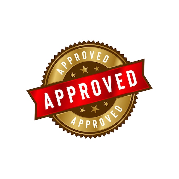 Vector approved stamp seal vector template