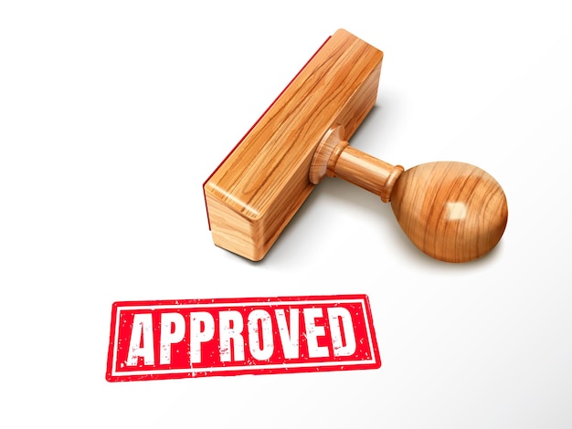 approved text and stamp