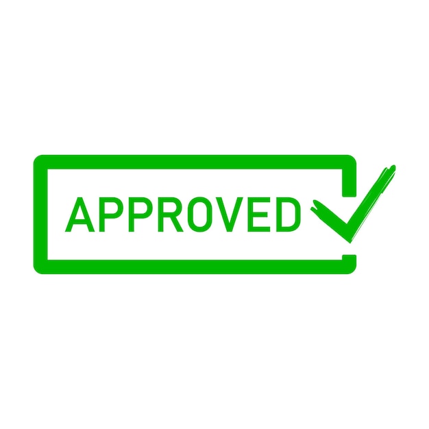 Approved vector check mark buttons