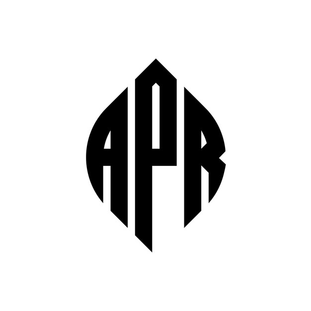 APR cirkel letter logo ontwerp met cirkel en ellips vorm APR ellips letters met typografische stijl De drie initialen vormen een cirkel logo APR Circle Emblem Abstract Monogram Letter Mark Vector