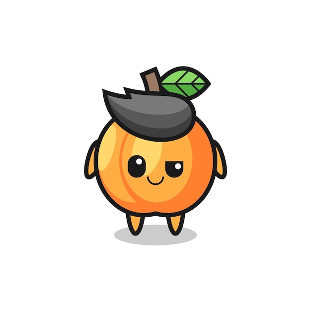 Apricot cartoon with an arrogant expression