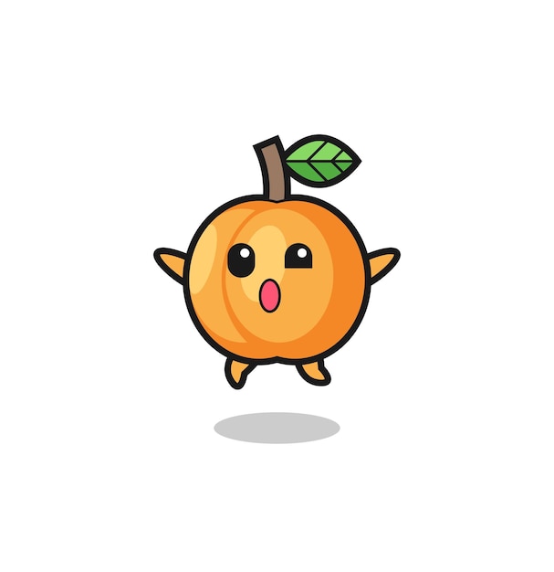 Apricot character is jumping gesture cute design