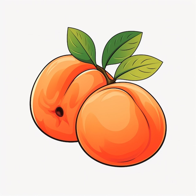 Vector apricot isolated on transparent background