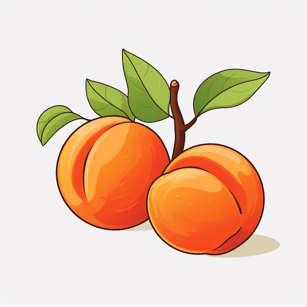 Vector apricot isolated on transparent background