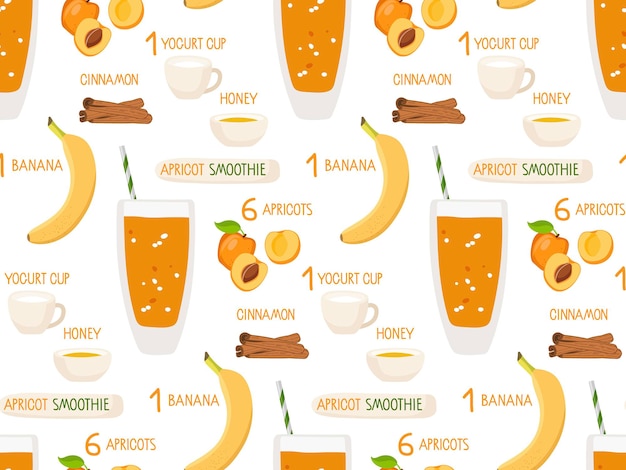 Абрикосовый смузи рецепт бесшовные модели стакан с абрикосовой жидкостью и ингредиентами