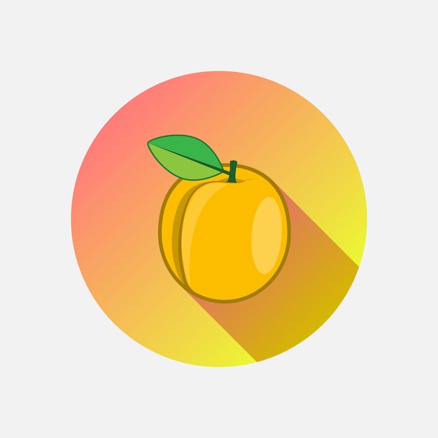 Apricot vector icon symbol made in a flat style