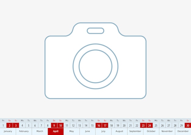 April 2022 voor bureaukalender. vector sjabloon.