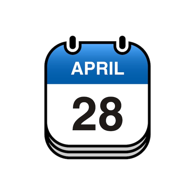 April calendar icon vector template