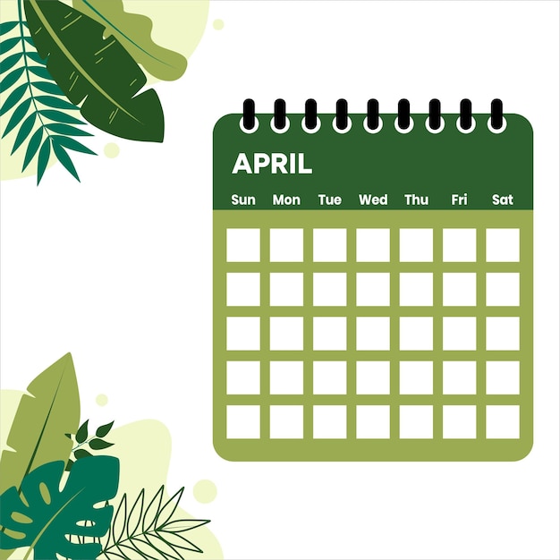 Vector april calendar