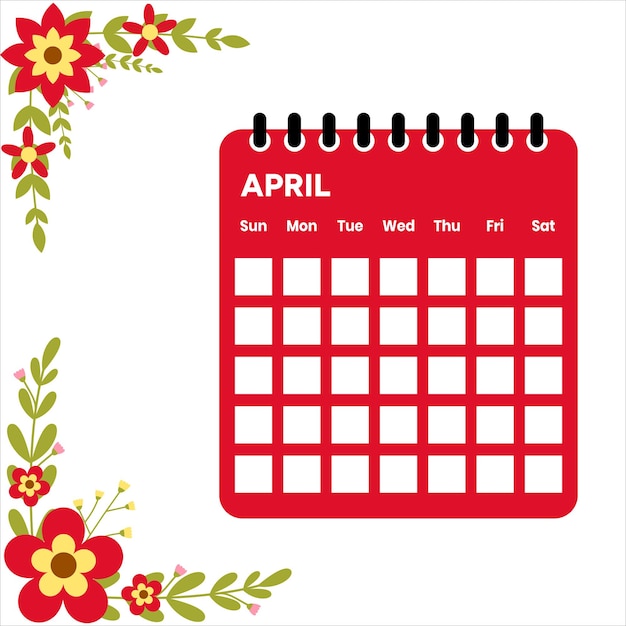ベクトル 4月のカレンダー