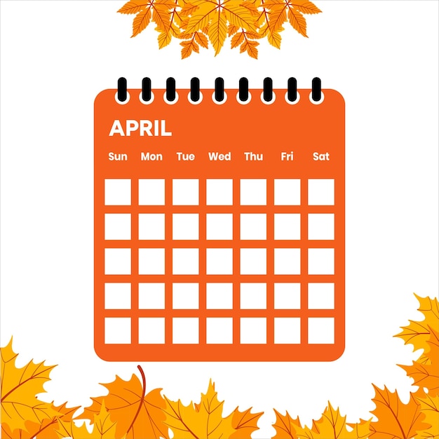 Vector april calendar