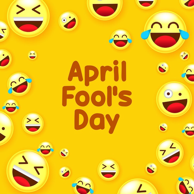 April dwazen dag achtergrond grappig en gek gezicht emoji icoon