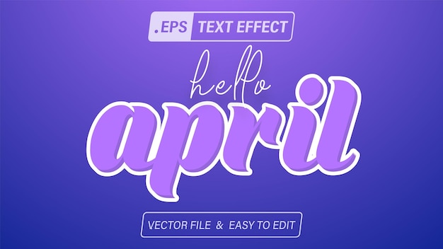 April editable text effect