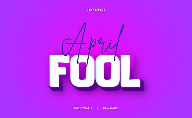 Vector april fool 3d tekst-effect volledig bewerkbaar