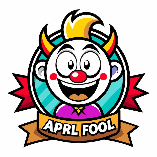 Vector april fool funny logo design