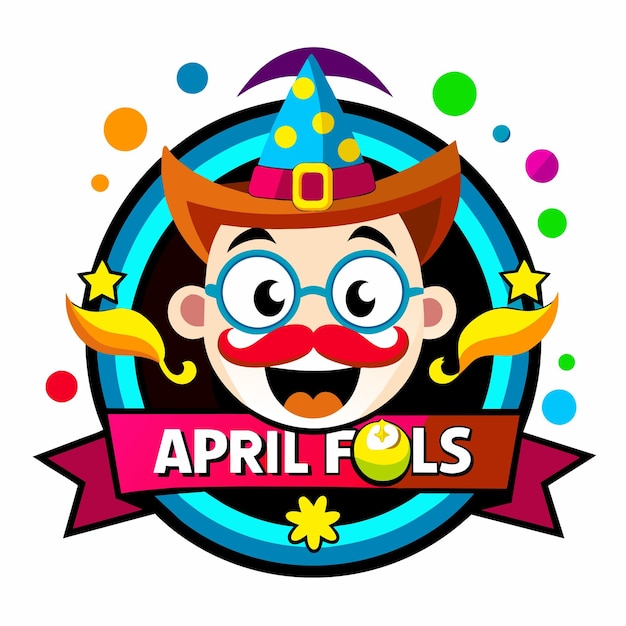 Vector april fool funny logo design