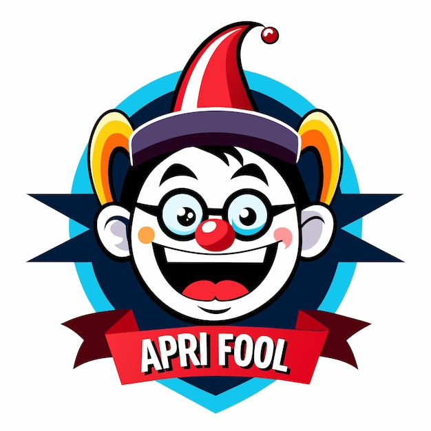 Vector april fool grappig logo ontwerp