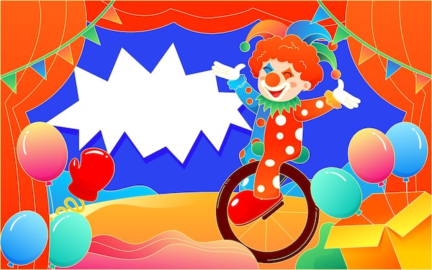 April Fool's Day clown jongleren illustratie vakantie spoof lastige poster