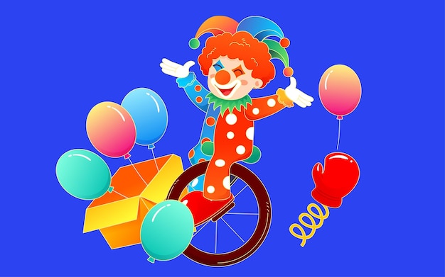 Vector april fool's day clown jongleren illustratie vakantie spoof lastige poster